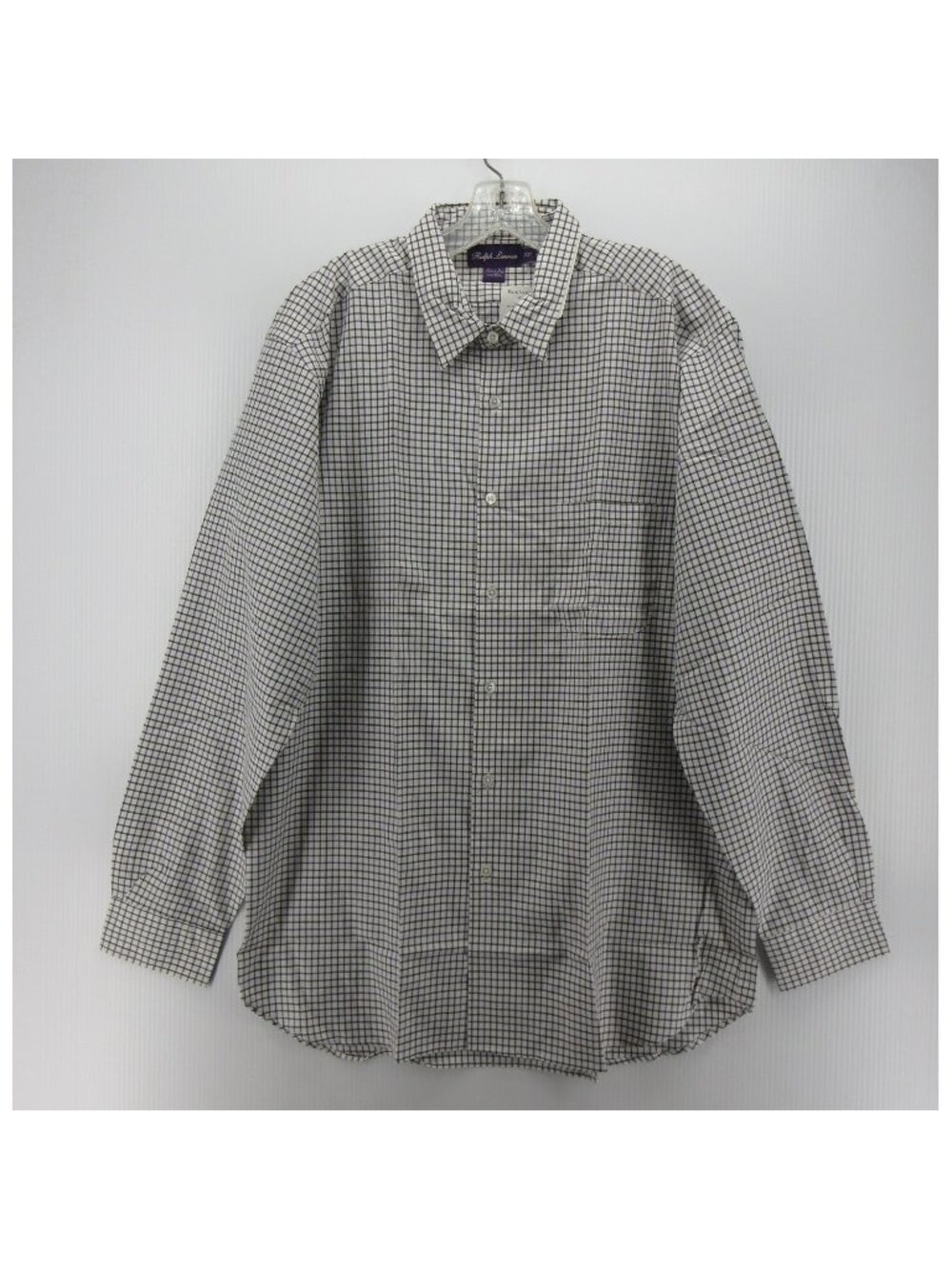 Ralph Lauren Label Shirt XL White Button Down Check Pocket Italy